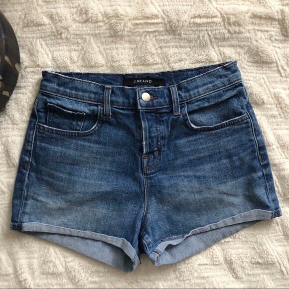 J Brand Gracie High Rise Cuffed Denim Shorts in Jagger Wash - Picture 3 of 10